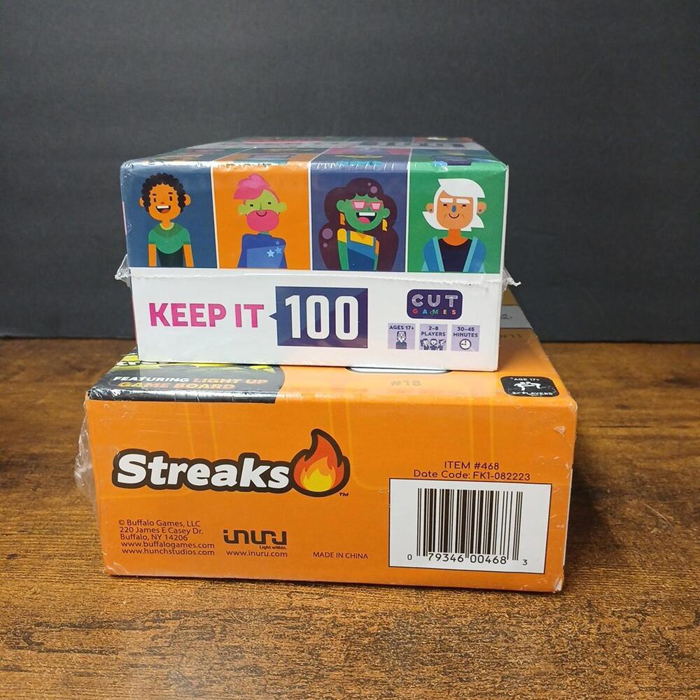 Lot of 2 New Sealed Party Games, Streaks & Keep It 100 Survey Game - Picture 4 of 6